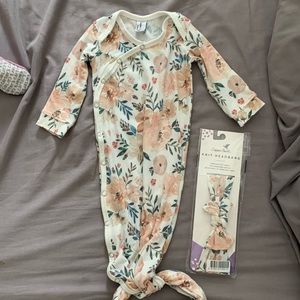 Copper Pearl Knotted Gown with Headband NEWBORN